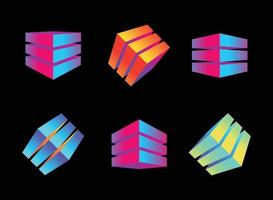 A cube in a perspective image, consisting of three elements with an interval vector