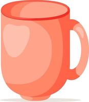 taza roja vacía. ilustración de vector de color para el diseño de tarjetas de felicitación, carteles, pegatinas, menú