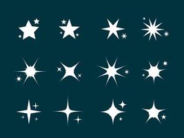 colección de estrellas brillantes planas de vector