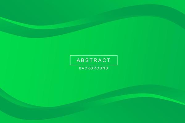Green abstract background with wave ornament