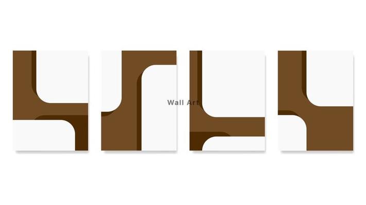 Artistic wall decor set. Brown canvas shadow round square shape. Basic shape design for wall framed prints, canvas prints, posters, home decor, covers, and wallpaper.