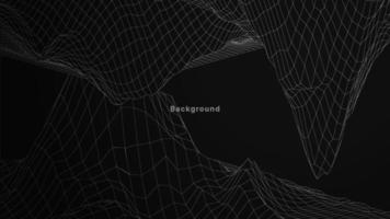 Cave terrain mountain surface contour. Black surface and white vector grid structure on black background. It can be suitable for posters, banners, presentations, advertisements, and flyers.