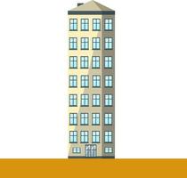 Modern panel multi-storey house of beige color vector