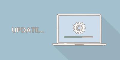 online update software for computer laptop concept with outline or line and clean simple style vector