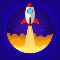 Rocket background in flat style Free Vector