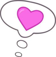 A hand-drawn speech bubble with a heart, highlighted on a white background. Vector element. The image of dialogue, thoughts, communication, love, Valentine's Day.love heart, speech bubble