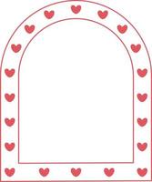 san valentín marco frontera corazón arco curva forma vector