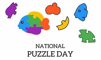 Vector graphic of national puzzle day for national puzzle day celebration. flat design. flyer design. January 29