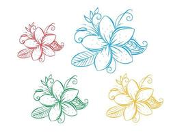 set of flowers vector design