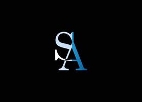 SA logo design, signature logo, letter logo, sky logo design vector