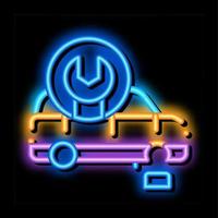 car wheel repair neon glow icon illustration vector