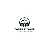 Mountain and sea logo vector design template