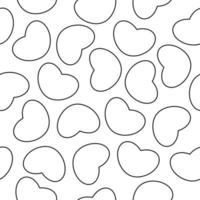 Contours of hearts. Vector seamless pattern