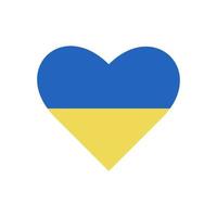 Flag of Ukraine in the shape of a heart on a white background. vector