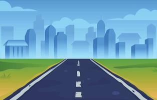 Car Road To The City vector