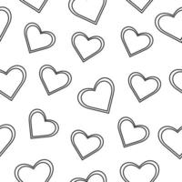 Contours of hearts on a white background seamless pattern vector