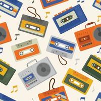 Tape Cassette Element Seamless Pattern.eps vector