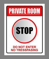 Vector printable notice board private property