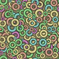 Vector seamless geometric pattern of the rings with a gradient fill with metallic shades. Multi-colored bagels of different sizes. Vector EPS 10.