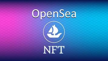 OpenSea internet platform NFT token market and auction. New trend in collectibles sales. Banner for news and media. Vector illustration.