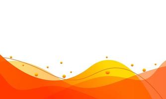 Wavy orange abstract background on white template vector