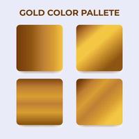 Gold color pallete gradient metallic set vector