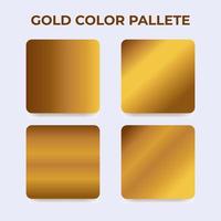 vector de conjunto metálico degradado de paleta de color dorado