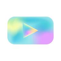 Youtube logo with pastel gradient blurred color vector