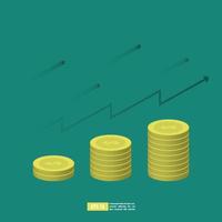 Return on investment, ROI chart and graph, Business, profit, and success concept. Flat style vector illustration