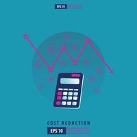 financial crisis concept. cost reduction strategy and analysis. pile of dollar coin fall down symbol. economic decline, downfall, crisis and bankrupt. Business vector illustration