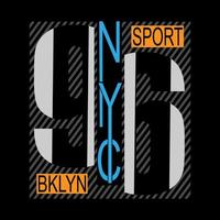 diseño de tipografía de vector atlético de nueva york brooklyn