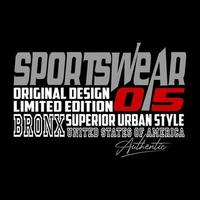 SPORTWEAR VECTOR TEXT TYPOGRAPHY DESIGN