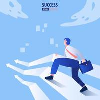Business arrow concept with businessman on arrow flying to success. Catch the opportunity.  background vector illustration