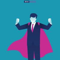 Businessman with cape as superhero. Business vector illustration
