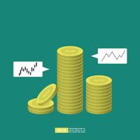 Return on investment, ROI chart and graph, Business, profit, and success concept. Flat style vector illustration