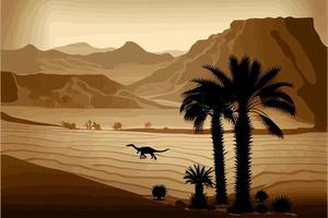 Dinosaur background Abstract landscape illustration vector graphic cartoon style