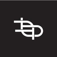 letter fb linked flat  geometric overlapping line design symbol logo vector