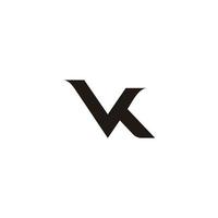 letter vk simple geometric link line logo vector