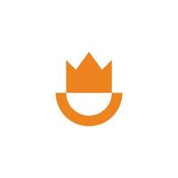 smile king crown simple geometric design logo vector