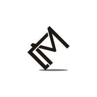letter lm linked line geometric logo vector