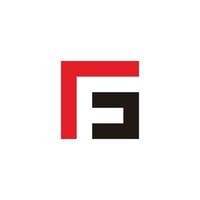 letter fg square geometric line simple logo vector