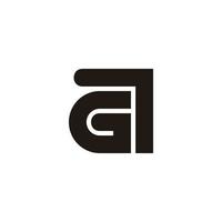 letter ga simple geometric arrow logo vector