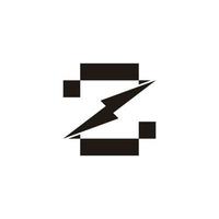 letter z simple geometric thunder bolt logo vector