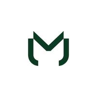 letter mj simple geometric logo design vector
