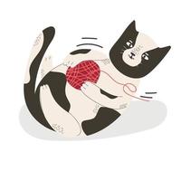 lindo gato en diferentes poses aislado sobre fondo blanco en estilo plano moderno. animales ilustración vectorial vector