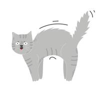 Cute cat in different poses isolated on white background in modern flat style. Animals. Vector illustration