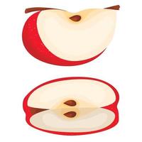 Icon. Apple. Red, ripe apple. Vector illustration in modern flat style. The concept of proper nutrition. Fruits.