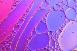 Top view movement of oil bubbles in the liquid photo
