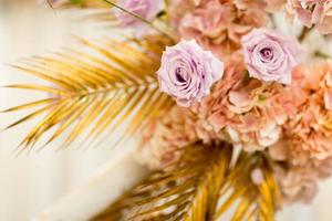 Selective focus fabric flowers, valentine concept photo