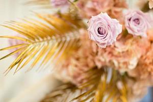 Selective focus fabric flowers, valentine concept photo